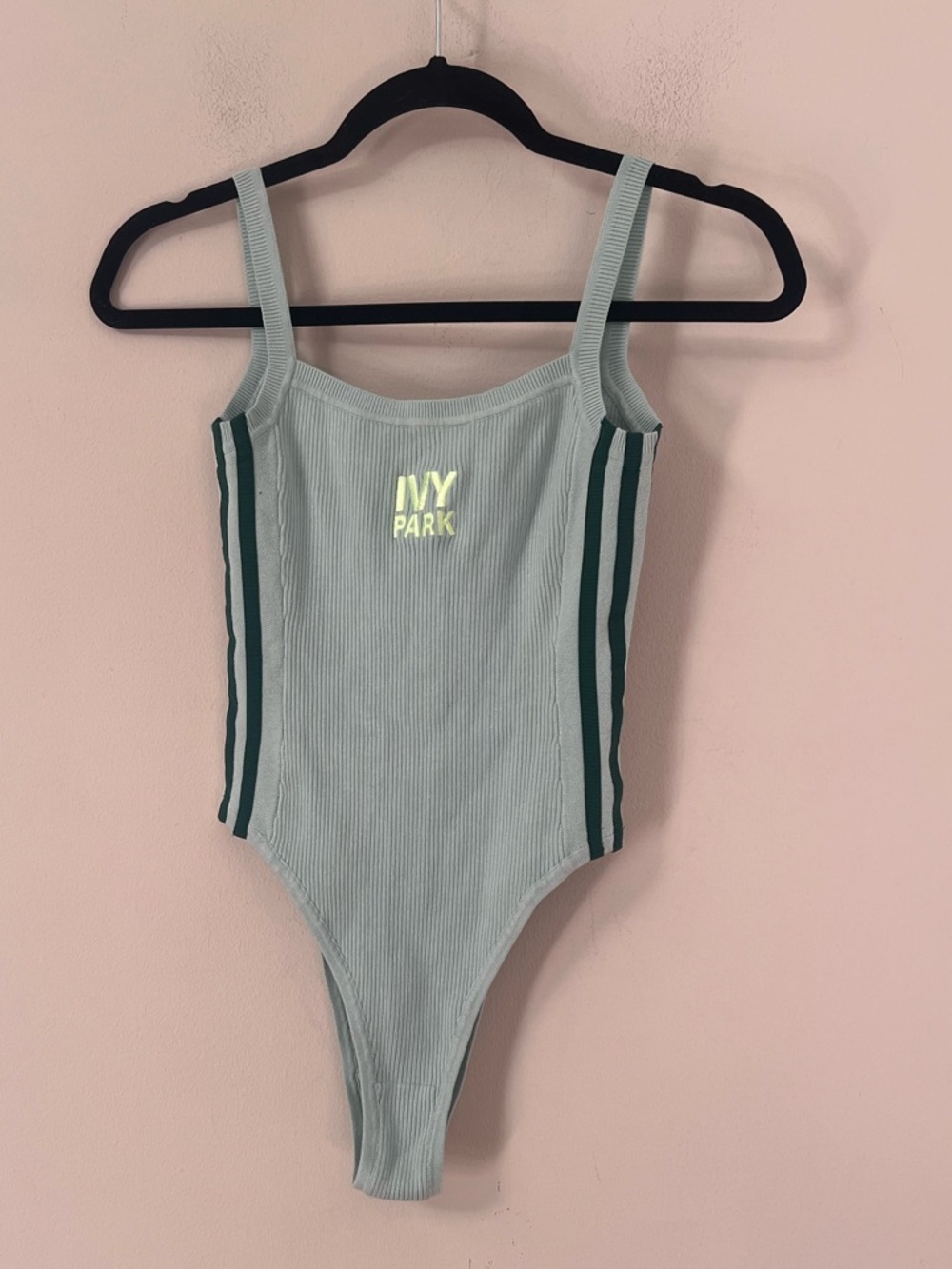 IVY PARK Light Blue Ribbed One-Piece with Dark Green Side Stripes